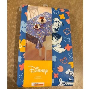 Disney Mickey Minnie Mouse Summer Tablecloth 60 x 102 Oblong Blue Floral New
